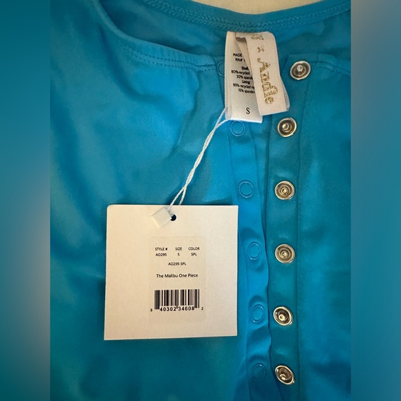 Andie Swim The Malibu One Piece Teal Splash Color Size Small NWT Classic Length - Picture 4 of 5